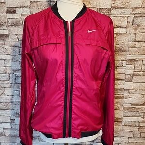 Nike Running Windbreaker  Dri Fit Full Zip Dark Pink Jacket